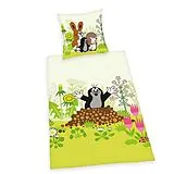 Herding DER KLEINE MAULWURF Bettwäsche-Set, Wendemotiv, Bettbezug 135 x 200 cm, Kopfkissenbezug 80 x 80 cm Spiel