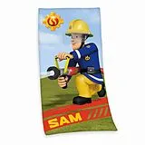 Feuerwehrmann Sam 6170401516 - Velourstuch, 75x150 cm, 100% Baumwolle Spiel