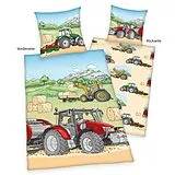 Young Collection 4451243050 - Traktor Bettwäsche, 80x80 cm + 135x200 cm, 100% Baumwolle Spiel