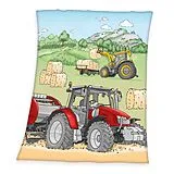 Young Collection 7551201035 - Traktor Fleecedecke, 130x160 cm, 100% Polyester Spiel