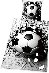 Herding 4459287050 - 3D Fußball Bettwäsche-Set, Baumwolle, 80x80/135x200 cm Spiel
