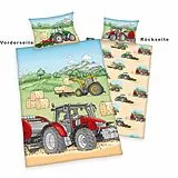 babybest 2485243063 - Traktor Bettwäsche (Made in Green), 40x60 cm + 100x135 cm, 100% Baumwolle Spiel