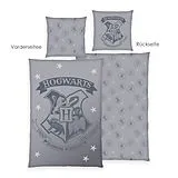 Harry Potter 4474456050 - Bettwäsche grau - Aktion, 80x80 cm + 135x200 cm, 100% Baumwolle Spiel