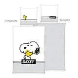 Herding Snoopy Bettwäsche-Set Classic Grey, 135 200 cm, Renforc Spiel