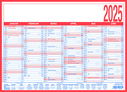 Zettler - Arbeitstagekalender 2025, 29x21cm, Plakatkalender mit 6 