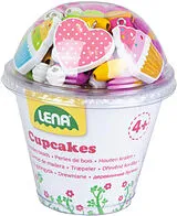 LENA 32002 - Holzperlen Cupcakes, pink Spiel