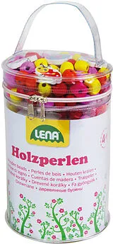 LENA 32004 - Holzperlen Tasche, pink Spiel