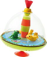 LENA 52130 - Panoramakreisel, Entenfamilie, Frosch mit Chip und Musik Spiel