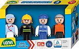 LENA 04490 - Truxx, Spielfiguren-Set (Doktor, Feuerwehrmann, Polizist, Bauarbeiter), blau, 4-teilig Spiel