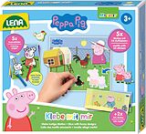 LENA 42731 - Klebe mit mir Peppa Pig, Bastelset mit Sticker und Ausmalbilder Spiel