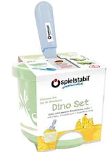 Spielstabil 5080 - Dinosaurier Set 4-teilig, Dino-Set mit Eimer/Schaufel/Sandförmchen, Sandspielzeug Spiel