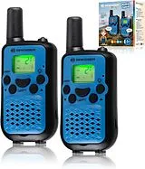 Bresser Junior 8811400 - Walkie Talkie 2er-Set, Funkgeräte mit hoher Reichweite bis zu 6km, Frei-Hand-Funktion und integrierter Taschenlampe, Blau/Schwarz, STEM Spiel