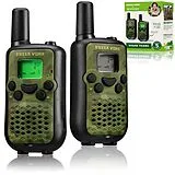 Freek Vonk 9820400 - BRESSER Walkie Talkie 2er-Set, Funkgeräte mit hoher Reichweite bis zu 6km, Frei-Hand-Funktion und Taschenlampe, grün Spiel
