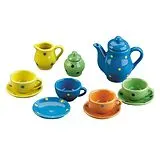 Porzellan Geschirr 13-teilig bunt bemalt Spiel