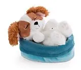 NICI 47890 - Sleeping Pets, Welpe Cocker Spaniel, Schlafender Hund im Körbchen, Plüsch Spiel