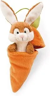 NICI 48089 - Anhänger Plüschhase mit Karotte 15cm, Häschenanhänger in Plüschkarotte, Geschenkidee fürs Osternest Spiel