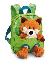 NICI 62692 - Grüner Rucksack mit Plüschtier Fuchs, 2-teilig, Fuchs:25cm Spiel