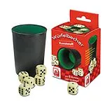Würfelbecher Kunststoff, 6 Würfeln und Anleitung in der Faltschachtel Spiel