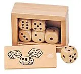 Würfelkasten mit 6 Holzwürfeln Spiel