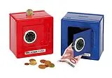 Spardose Metalltresor mit Kombinationsschloss (rot) Spiel