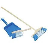 Kinderkehrschaufel, Handfeger und Besen (blau) Spiel