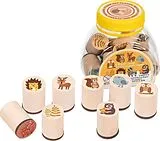Stempel Waldtiere, 8 Stempel + Stempelkissen Spiel