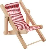 Goki RA808 - Liegestuhl, Puppenliegestuhl, Holz/Textil, Puppenhaus-Zubehör Spiel