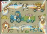 Steckpuzzle Traktor mit Anhängern Spiel