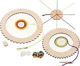 Bastelset Rundwebrahmen und Knüpfblume Spiel