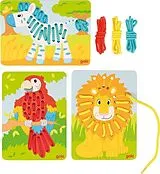 Fädelspiel Papagei, Löwe, Zebra Spiel
