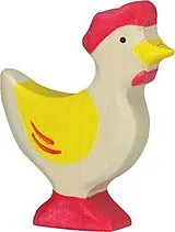 Holztiger 80018 - Huhn, stehend, gelb, Holz, 7 cm Spiel