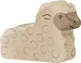 Holztiger 80077 - Lamm, liegend, Schäfchen, Holz, 3,9 cm Spiel
