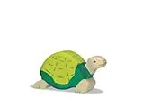 Holztiger 80176 - Schildkröte, Panzer gelb/grün, Holz, H:5 cm Spiel