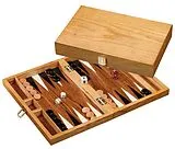 Philos 1165 - Backgammon Mathraki, klein, Holz, Kassette Spiel