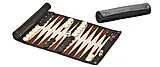 Philos 1713 - Backgammon, Reisespiel, rollbares Spielfeld, Kunstleder Spiel
