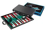 Philos 1715 - Backgammon, grün, Turnier, Kunstleder Spiel