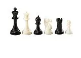 Schachfig. - Nerva - KH 95 mm - Kunststoff - schwarz und we Spiel