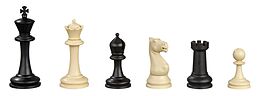 Philos 2015 - Schachfiguren Nerva, Königshöhe 95 mm, Kunststoff, schwarz creme, im Polybeutel Spiel
