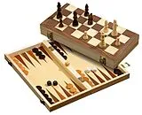 Philos 2509 - Schach Backgammon Dame Set, Feld 40 mm Spiel