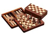 Schach-Backgammon-Dame-Set, magnetisch Spiel