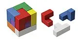 Philos 3519 - Soma Würfel, bunt, Würfel-Puzzlespiel, Denkspiel, Knobelspiel, Schwierigkeitsgrad: mittelschwer Spiel