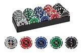 100 Pokerchips mit Kunststoff-Halter Spiel