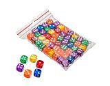 Philos 7272 - Würfel, 50er-Beutel, transparent, bunt gemischt Spiel