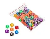 Philos 7560 - Würfel, 20-seitig, 50er-Beutel, transparent, bunt gemischt Spiel