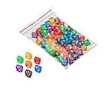 Philos 7570 - Würfel, 10 seitig, 100er, transparent, 50er Beutel Spiel