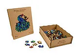 Artefakt Holzpuzzle 2 in 1 Pfau Spiel