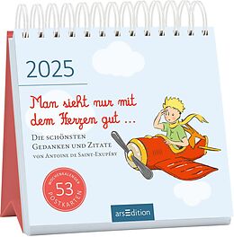 Kalender Postkartenkalender Man sieht nur mit dem Herzen gut 2025 von Antoine de Saint-Exupéry, Antoine de Saint-Exupéry