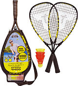 Talbot Torro 490114 - Speed-Badminton-Set SPEED 4400, 2 Alu-Rackets, 3 Bälle, 3/4 Tasche, schwarz-gelb Spiel