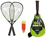 Talbot Torro 490115 - Speed-Badminton-Set SPEED 5500, 2 Alu-Rackets, 6 Bälle, 3/4 Tasche, schwarz-grün Spiel