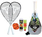 Schildkröt 490127 - Talbot-Torro Speedbadminton Set Speed 7700 LED mit Court-Lines-Spielfeld, 2-Player Set, Federball Set, Badminton-Set Spiel